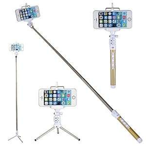 COOLEADMulti Function Bluetooth Remote Camera Blue tooth Selfie Stick With Remote Monopod (Gold)