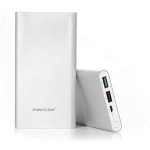 Poweradd Pilot 2GS 10000mAh Auto Detect (2.1A 1A) Portable Charger External Battery Pow (Silver)