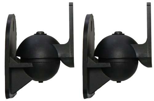VonHaus Black Universal Wall Mount Speaker Brackets - Pack of 2