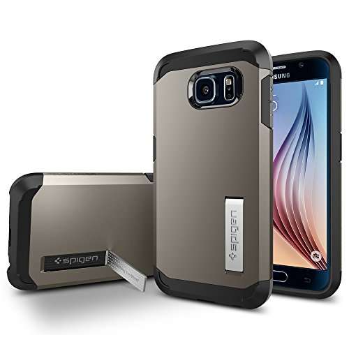 Galaxy S6 Case, Spigen [Tough Armor] HEAVY DUTY [Gunmetal] EXTREME Protection / Rugged but Slim Dual