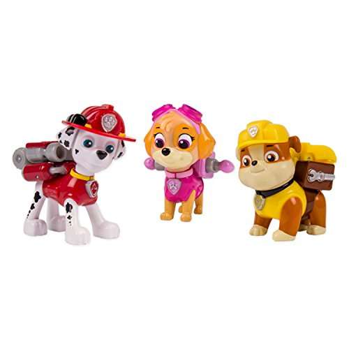 Nickelodeon, Paw Patrol - Action Pack Pups 3pk Figure Set Marshal, Skye, Rubble
