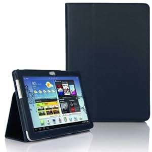 Invero Slim Fit Leather Tablet Case Cover with Stand Feature for Samsung Galaxy Note (Dark Blue)