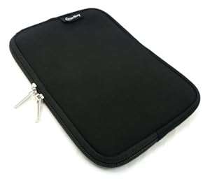 Emartbuy Black Water Resistant Neoprene Soft Zip Case Cover Sleeve Pouch suitabl (Black Neoprene)