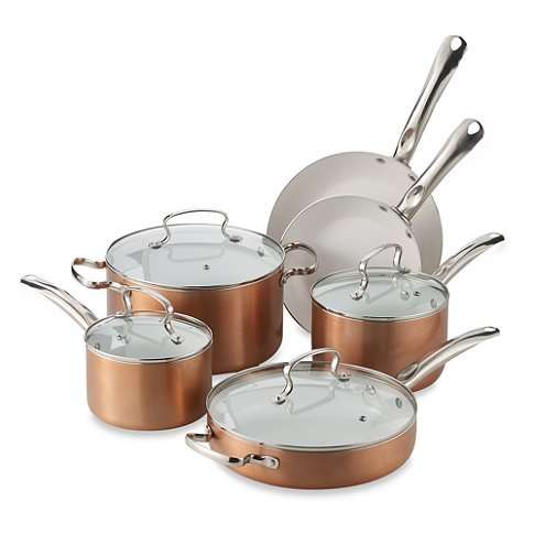 Denmark Tools for Cooks 10-Piece Ceramic Nonstick Aluminum Cookware Set - PFOA-, PTFE- and Cadmium-f