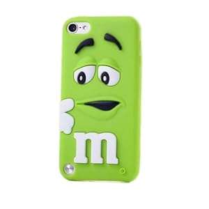 Green Ipod Touch 5 5th 3d Cartoon Milk Bean /M&Ms chocolate bean Soft Silicone Back Cover Case
