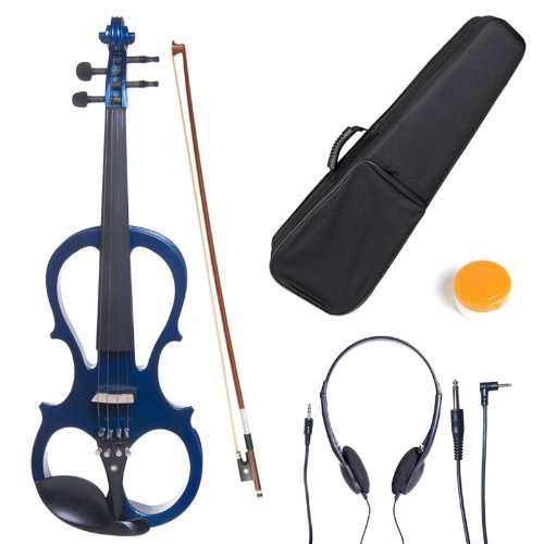 Cecilio 4/4 CEVN-1BL Solid Wood Electric/Silent Violin with Ebony Fittings in Style 1 - Full Size -