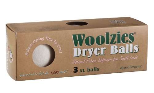 Woolzies 3 XL Wool Dryer Balls ,Natural Fabric Softener