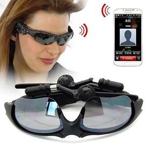 KINGZER 4GB Sunglasses MP3 Player with Bluetooth Function Headset Headphone - Black