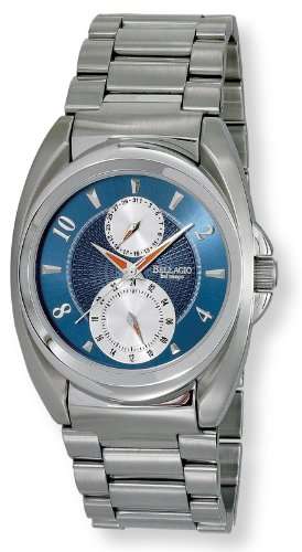 **R3200**Bellagio Mens All Stainless Steel Multi-Function Sub-Dial Day/Date Bracelet Watch # GWC1202