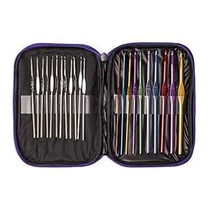 Jiam High Quality 22pcs Multi-colour Sizes Mixed Aluminum Steel Crochet Hooks Needles Yarn Weav