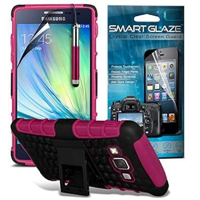 ( Hot Pink ) Samsung Galaxy A5 Case Custom Made Case Tough Survivor Hard Rugged Shock Proof Hea