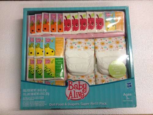Baby Alive Doll Food and Diapers, Super Refill Pack