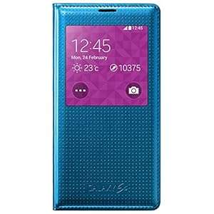 Samsung S View Cover (Perforated Blue) for Galaxy S5 Smartphone