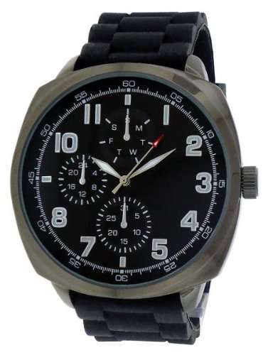 FMD by Fossil Mossimo Black Large Rubber Mens Watch FMDMO108