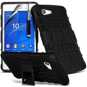 ( Sony Xperia Z3 Compact ) Black Brand New Case Tough Survivor Hard Rugg (Sony Xperia Z3 Compact)