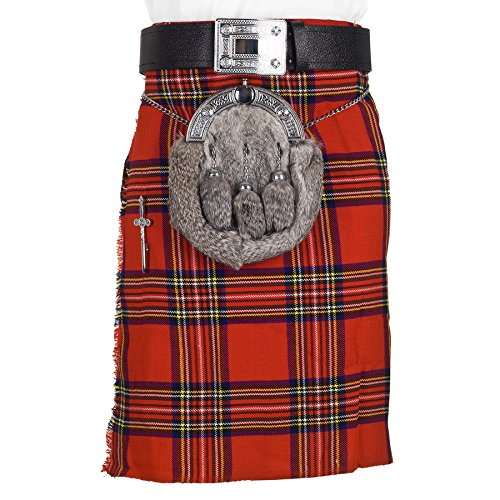 Mens 5 Yard Royal Stewart Scottish Kilt  Waist Sizes 30 - 50 inches Clan