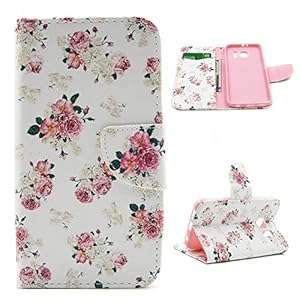 Kakashop Samsung Galaxy S6 Case Cover Luxury Pu Leather Flip Stand Wallet Galaxy S6 (Rose Floral)