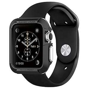 Apple Watch Case Spigen [Resilient] Apple Watch 42mm Case Impact Protectio (Rugged Armor - Black)