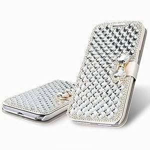 Vandot Accessory Sets 1X 3D Clear Crystal Transparent Rhinestone Leather Phone Case For Apple i