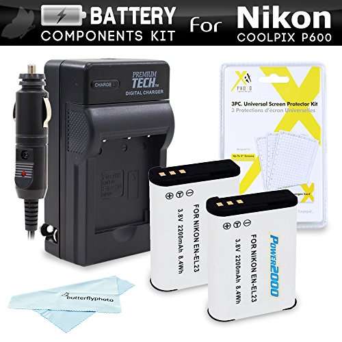 2 Pack Battery And Charger Kit For Nikon COOLPIX P900, P610, P600, B700 Digital CameraÂ  Includes 2