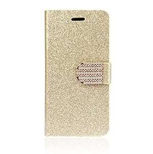 Amonfineshop(TM) Luxury Bling Glitter Wallet Flip Leather Case Cover For 4.7 iPhone 6 (Gold)