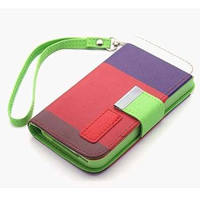 iPhone 5S Case SPEEDYTHINGS TM Cover for Apple iPhone 5/5S Colourful Hybrid Stand Flip Wallet L