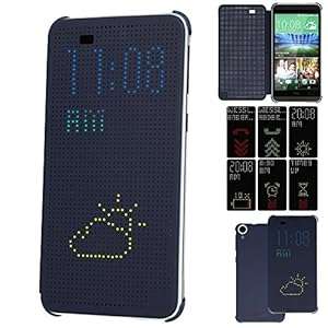 TECHGEAR HTC Desire 820 DOT MATRIX VIEW Flip Case Cover With Auto Sleep Wake Function (BLUE)