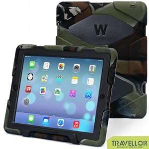 Ipad 4 Case for Kids Shock proof Waterproof Silicone Protective Ipad 2 & 3 Covers (I-Army/Black)