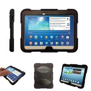 TECHGEAR Samsung Galaxy Tab 3 10.1 Inch (P5200 P5210 P5220) Tough Rugged HEAVY DUTY Armou (BLACK)