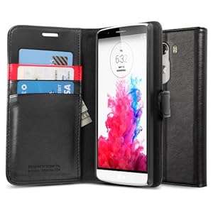 LG G3 Case Spigen [Stand Feature] LG G3 Case Wallet S [Black] Premium Wallet C (Wallet S - Black)