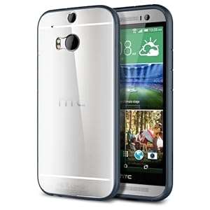 Spigen [AIR CUSHION] [Screen Shield] HTC One M8 Case ULTRA HYBRID [Metal Slate] [1 Premium Japanese