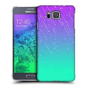 Head Case Designs Purple Aqua Neon Rain Ombre Protective Snap-on Hard Back Case Cover for Samsu