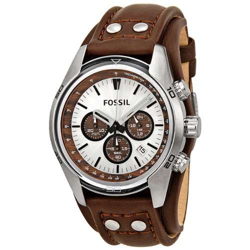 Fossil Men's CH2565 Cuff Chronograph Tan Leather Watch