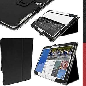 iGadgitz Premium Folio Black PU Leather Case Cover for Samsung Galaxy Tab S 10.5