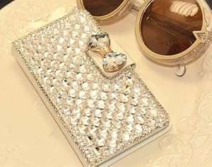 Bling Diamond Rhinestone Bow Leather Stand Case Cover For Various Mobile (Samsung Galaxy S6 Edge)