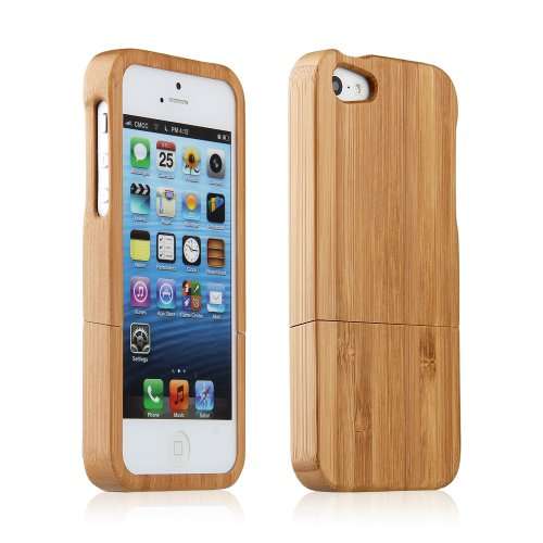 Natural Bamboo Wooden Wood Back Hard Case Cover Skin for iPhone 5