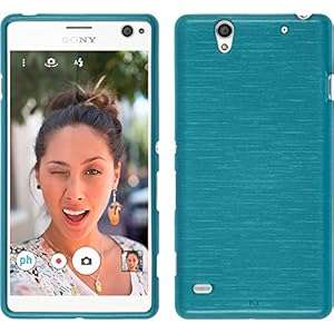 Silicone Case for Sony Xperia C4 / Dual - brushed blue - Cover PhoneNatic protective foils
