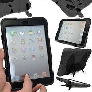NWNK13 Apple iPad Mini / Mini2 Tough c Shock Proof Heavy Duty Builders Case Cover With Ba (Black)