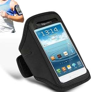 GBOS - SAMSUNG GALAXY S4 MINI I9190 BLACK ADJUSTABLE ARMBAND GYM RUNNING JOGGING SPORTS CASE CO