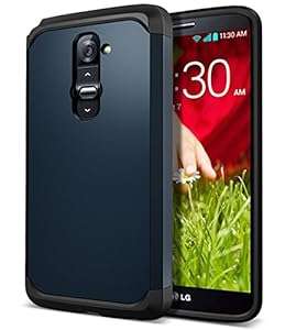 Crazyprofit Heavy Duty Tough Armor Ultra Thin Slim Shock Proof Hard Protective Plastic Cas (Navy)