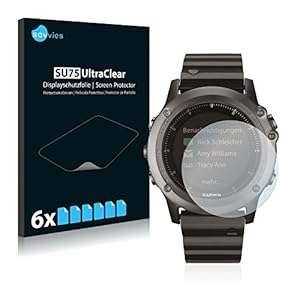 6x Screen Protector Garmin fenix 3 - Supreme Quality Crystal-Clear Bubble-Free
