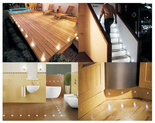 SET OF 10 WATERPROOF lED WHITE DECK lIGHTS / DECKING / PlINTH / KITCHEN lIGHTING SET