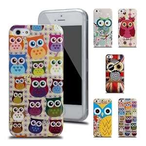 Ganvol Owl TPU Silicone Gel Case Cover for Apple iPhone 5 5S (3#)