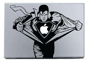 Macbook Decal 13inch 15inch Apple Laptop Sticker Superman-High Definition Black by AsAir