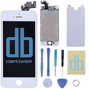 DBPOWER LCD Touch Assembly Screen For Apple iPhone 4 4S 5 5C 5S 6 (iPhone 5 Assembly White)