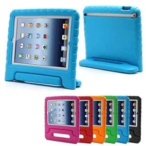 Jazooli Kids Childs Childrens Shockproof Foam Handle Stand Case Cover for iPad 234 - Blue