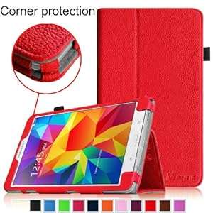 Fintie Samsung Galaxy Tab 4 7.0 Folio Case - Slim Fit Premium Vegan Leather Cover for Samsu (Red)