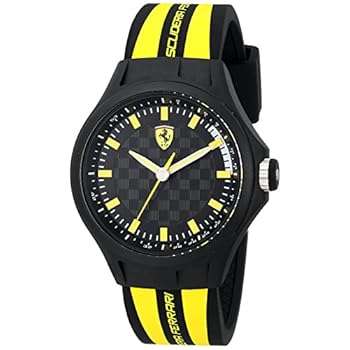 Ferrari Men's 0830171 Pit Crew Analog Display Quartz Black Watch