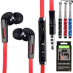 iSOUL Combo Premium Quality Mega Bass Stereo Sound In-Ear Hands-Free Earphone HeadPho (Red/Black)