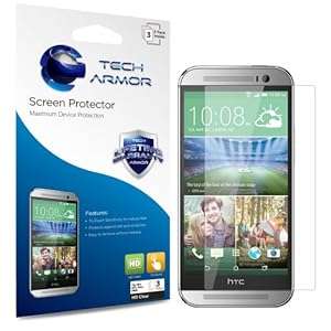 Tech Armor High Definition Screen Protectors for HTC One M8 - Clear (Pack of 3)